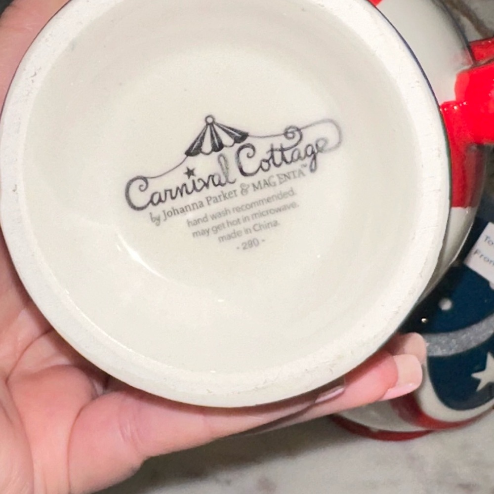 NWT Johanna Parker Carnival Cottage Patriotic America July 4th Sugar Creamer Set - Picture 5 of 6